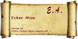 Ecker Atos névjegykártya